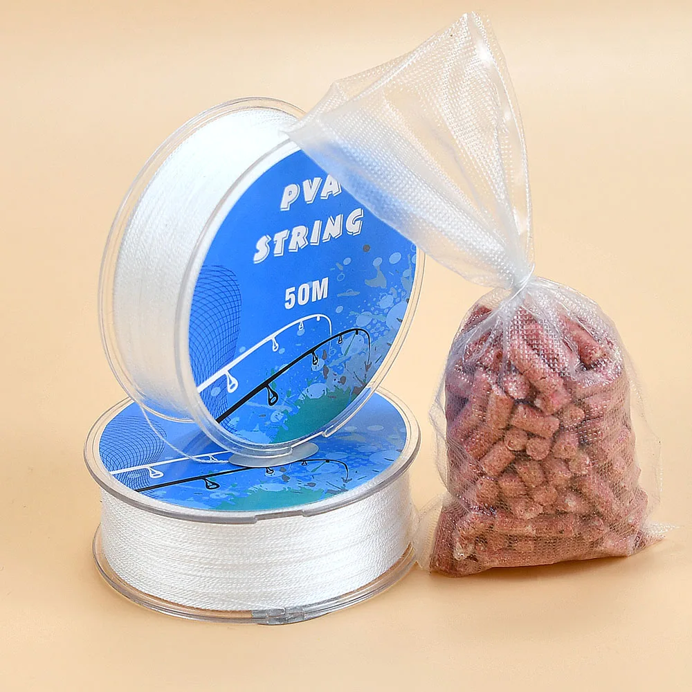 Cuerda de PVA para pesca de carpa MNFT, 50M por rollo, disuelve para pesca de carpa, Boilie y cebo de pesca de carpa - imagen 3
