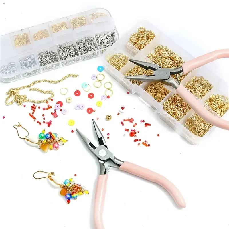 Alicates cóncavos redondos de una sola sección, herramienta de fabricación de Hardware de joyería hecha a mano, punta afilada Diagonal portátil, mango rosa, níquel y hierro - imagen 5