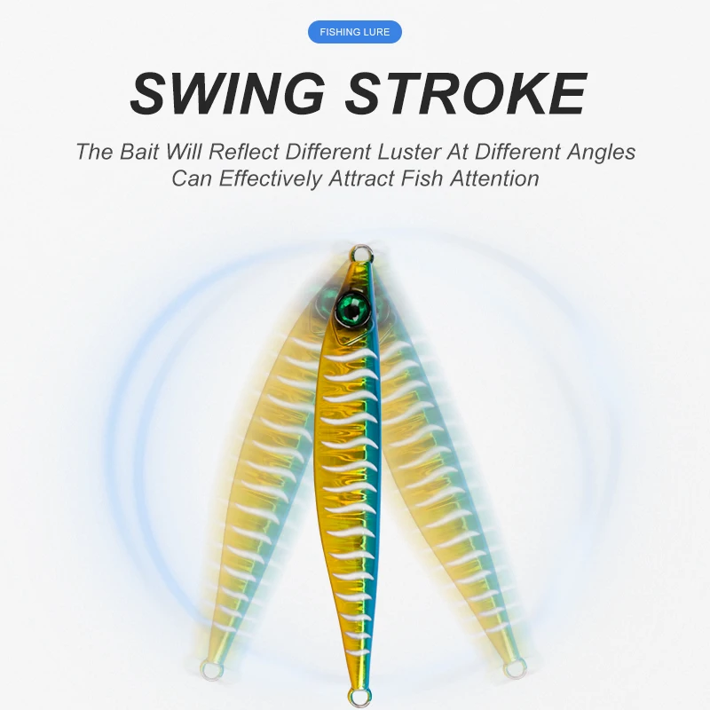 TEASER J100 40g 60g 80g 100g recubrimiento láser luminoso plantilla de pesca cebo agua salada Metal Jigging señuelo caída rápida plantillas de hundimiento señuelos - imagen 5