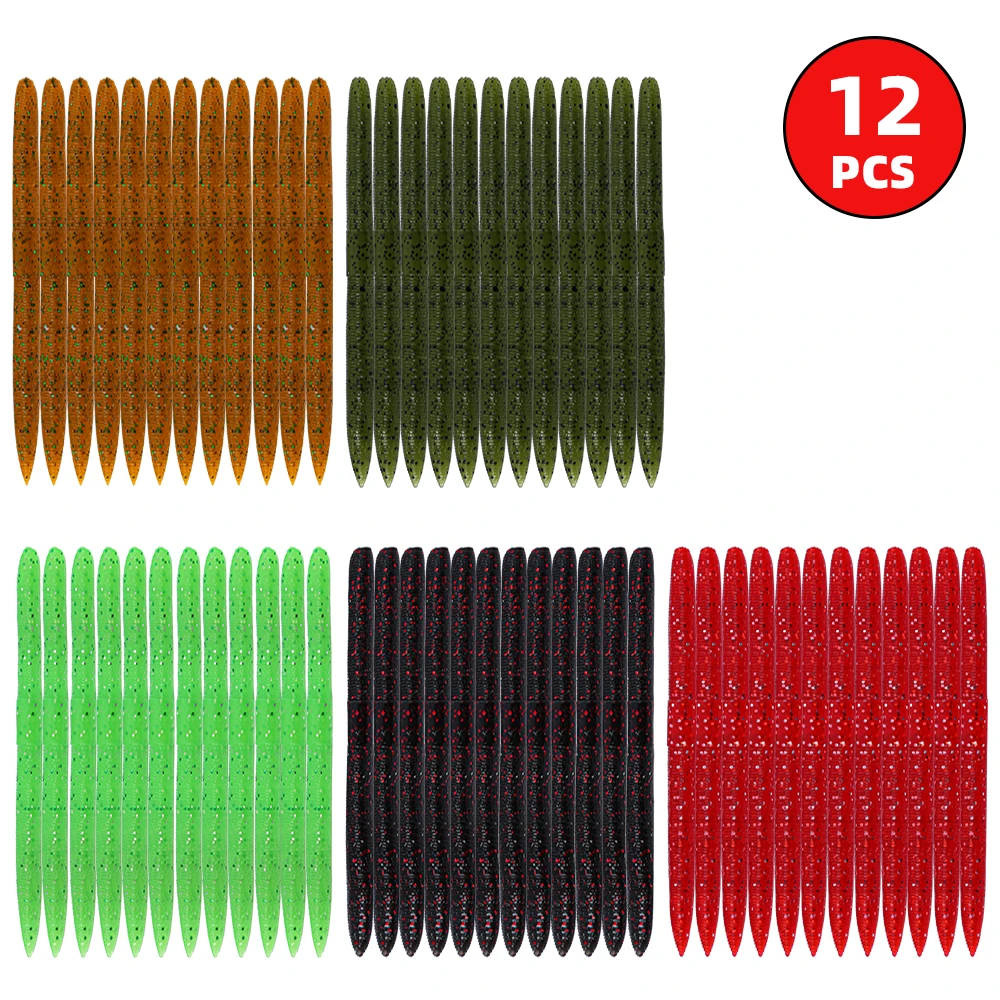 12 Uds. De cebos blandos para fideos y accesorios de señuelo, juego de aparejos de pesca flotantes sin plomo para pesca de lubina negra en Texas It is