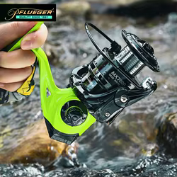Pflueger nuevo carrete giratorio 5 + 1 rodamientos de bolas carrete de pesca de agua salada de fibra de carbono ligero sistema de arrastre suave relación de engranaje 5,2: 1