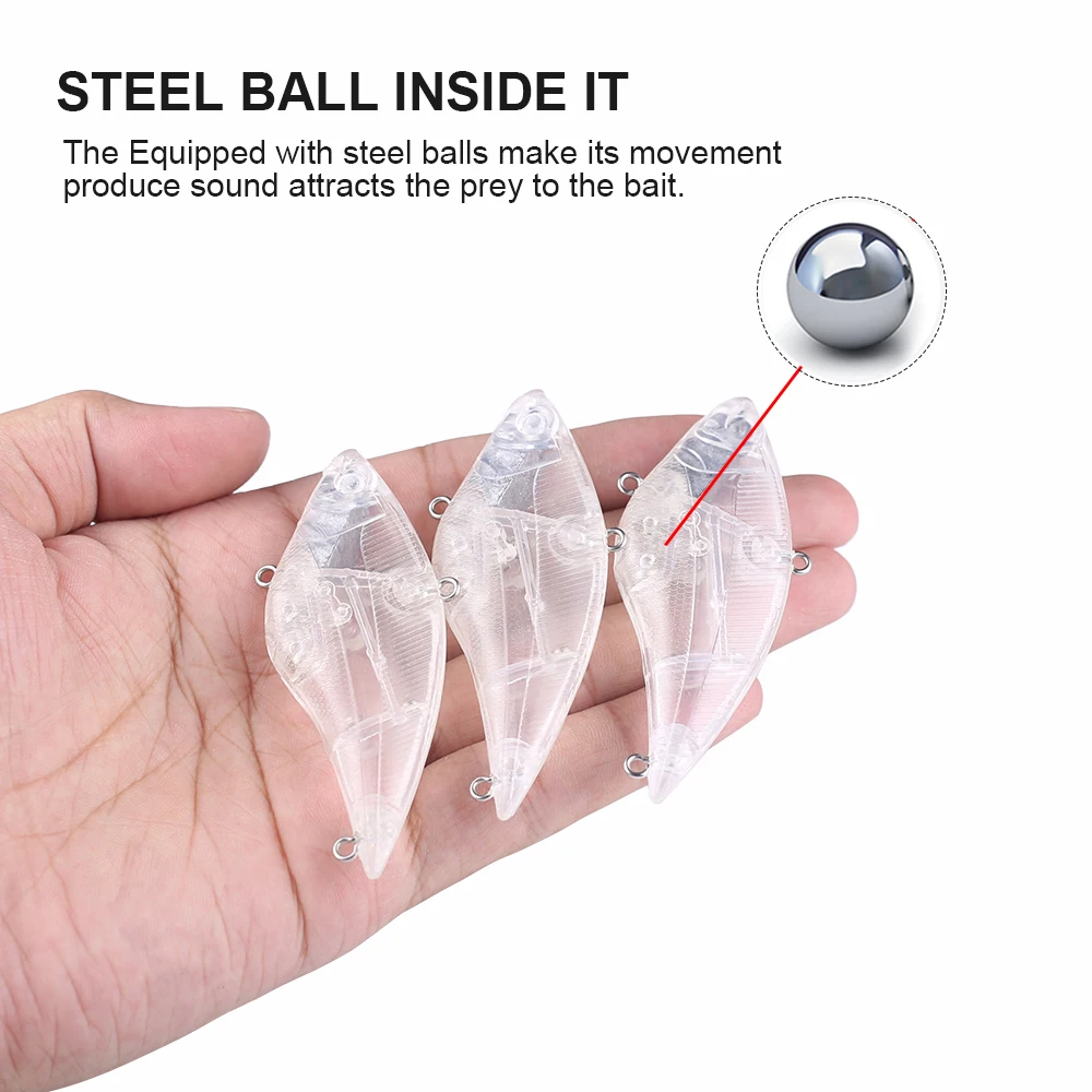 Hanlin-señuelo de pesca de plástico duro, cebo de hundimiento sin pintar, Cuerpo en blanco para aparejos de lubina, 10/20 piezas, 7CM, 13,8G, VIB - imagen 4