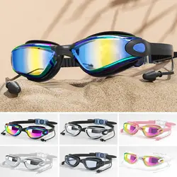 Gafas de natación impermeables antivaho silicona ajustables unisex
