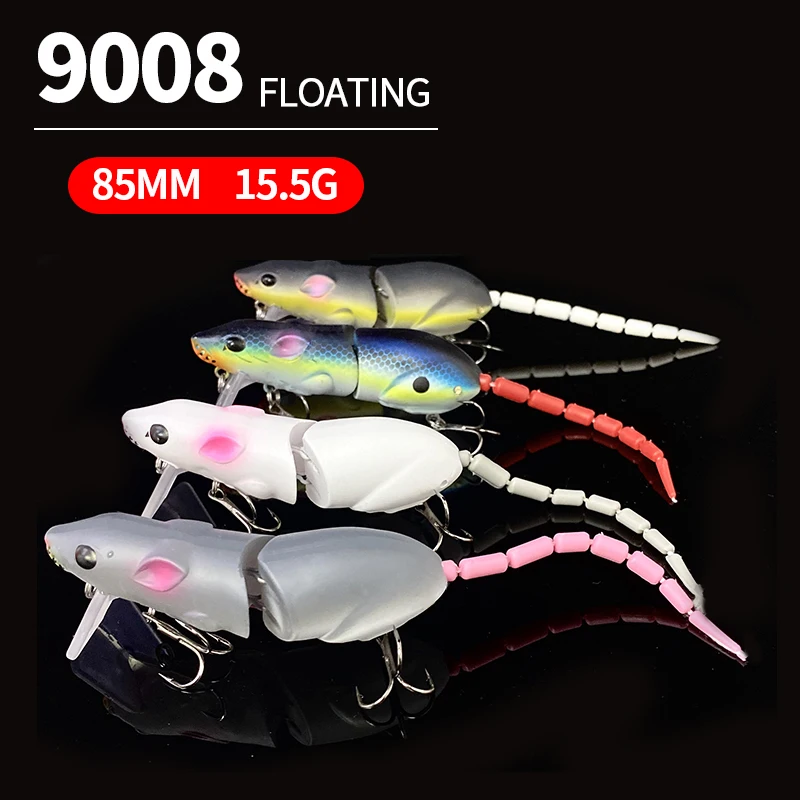 Señuelo de ratón de 15g y 85mm, cebo Artificial para ratas, ratones de plástico vívidos, Swimbait de fundición larga, Pesca Wobbler, Lucio, Crankbaits, equipo de Pesca - imagen 2
