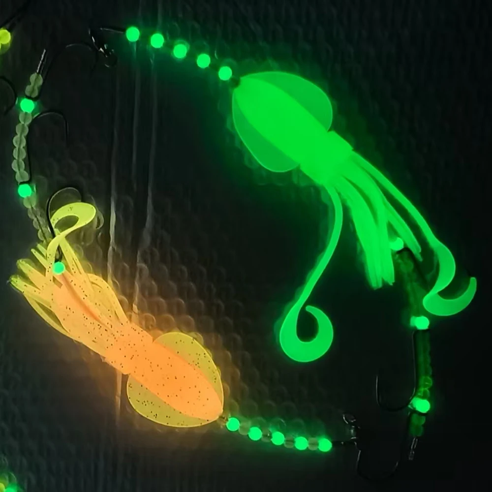 Aparejo de pulpo luminoso ZYZHE – Líder de acero para pesca marina - imagen 5