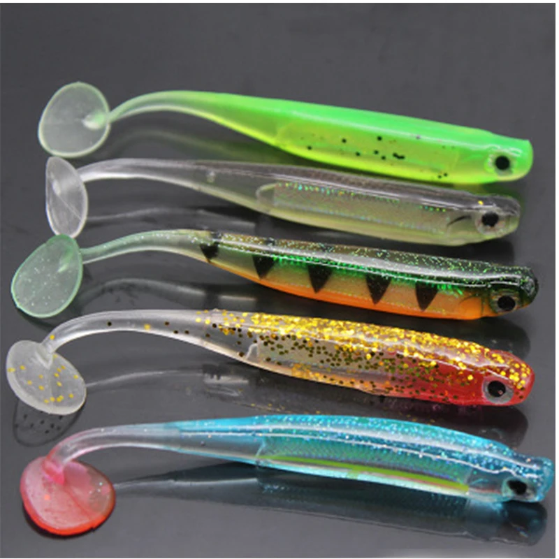 T-tail Fish Soft Bait 3D Rainbow Fish Road, Subsoft Fish, 10cm, 5g, 8cm, 3G, incrustado, papel de aluminio, Road Subbait - imagen 4