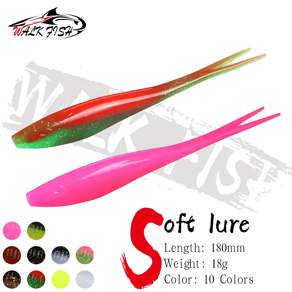 Walk Fish Señuelo Lubina Drop Shot Swimbait V-Tail Flotante