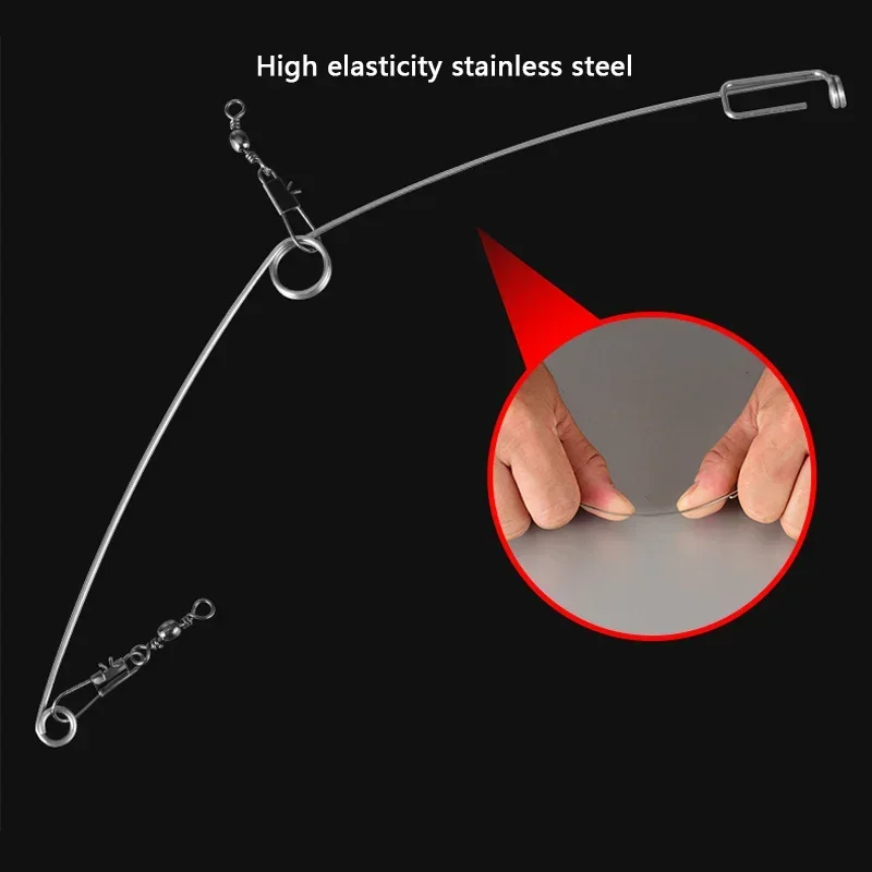 Dispositivo de pesca automático para acampar, gancho de eyección de resorte, anzuelo de pesca Universal de acero inoxidable, artefacto de aparejos de pesca - imagen 4
