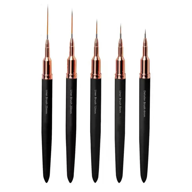 Pincel de Arte de uñas, herramientas de manicura, líneas, rayas, pintura de flores, dibujo, delineador fino, negro, 3D, accesorios para uñas - imagen 3