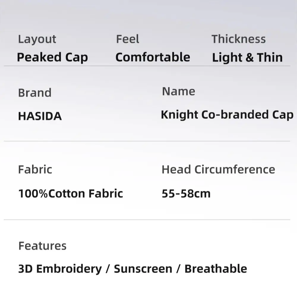 HISTAR Knight gorra de marca compartida ala curva transpirable 100% tela de algodón bordado 3D sombrero de pesca de alta calidad - imagen 4