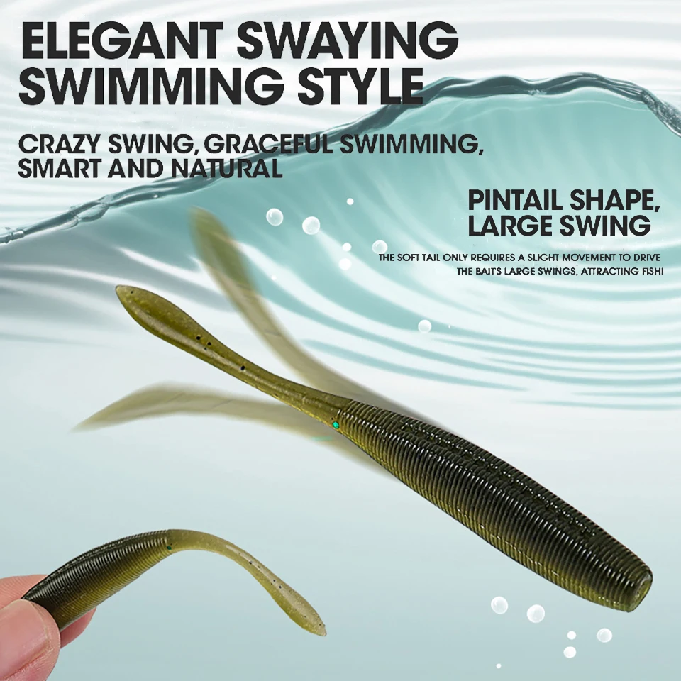 WALK FISH-señuelos blandos de Pesca, 6 uds., 7,5 cm, 2,5g, cebos de plástico Artificial de silicona, Pesca de carpa, lubina, Wobblers que se hunden - imagen 3