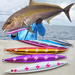 110g130g165g Glow Metal Jig Shore Jigging Pebble Stick cebo agua salada Vertical señuelo de pesca de aguas profundas atún Marlin Wahoo Mahi