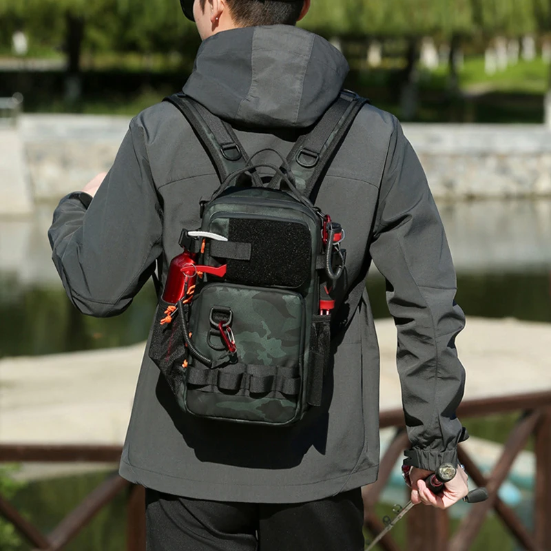 Mochila táctica para senderismo, riñonera Molle de viaje, mochila para escalar al aire libre, bolsa de pesca deportiva con soportes para caña, riñonera para senderismo - imagen 3
