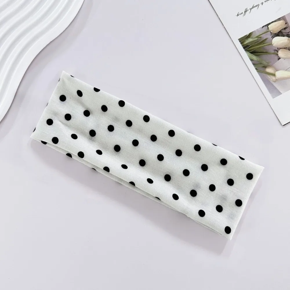 Diadema de lunares para Yoga, diadema deportiva elástica absorbente para el sudor, accesorios para el cabello, diadema para mujer