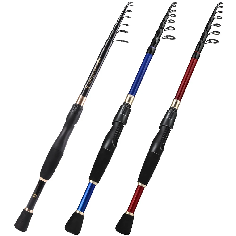 Sougayilang-Juego de pesca giratoria, caña de fibra de carbono de 1,8-2,4 m, 1000-4000, 5,2: 1, carrete giratorio con sedal de pesca de 500m y accesorios - imagen 2