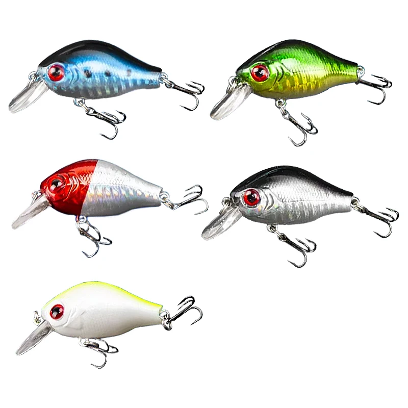 Amarillo blanco Artificial duro 2 uds cebo con manivela agua superior mar nadar pez señuelo de pesca Peche aparejos de pesca cebo con manivela cebo duro - imagen 4