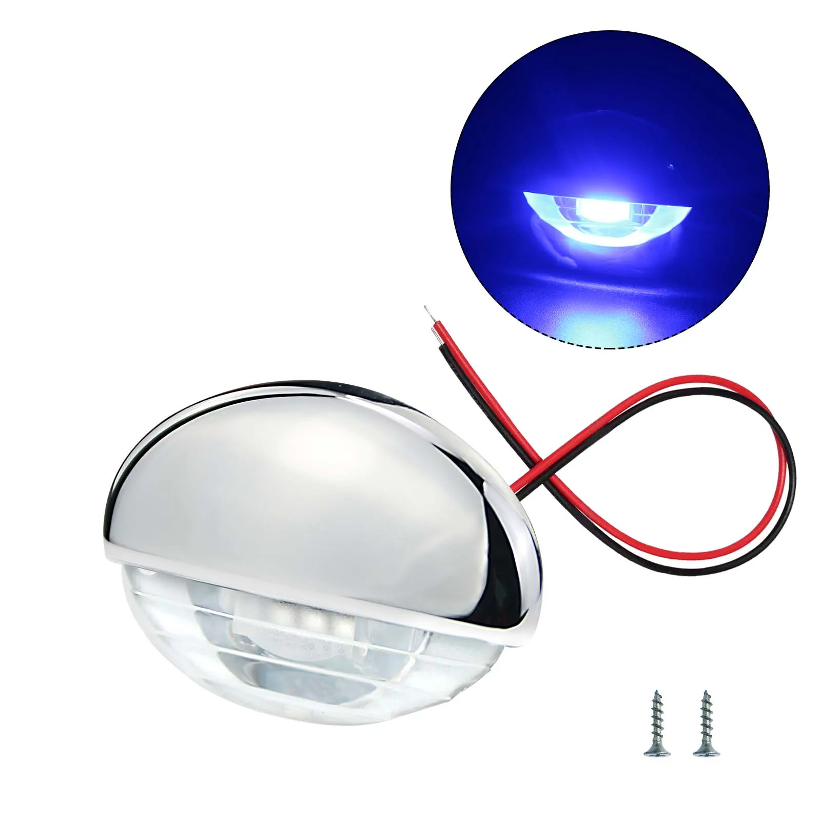 Luces de cortesía azules marinas para barcos, luces de paso, luz de escalera, iluminación de utilidad, cubierta de cabina montada empotrada, 10 Uds.