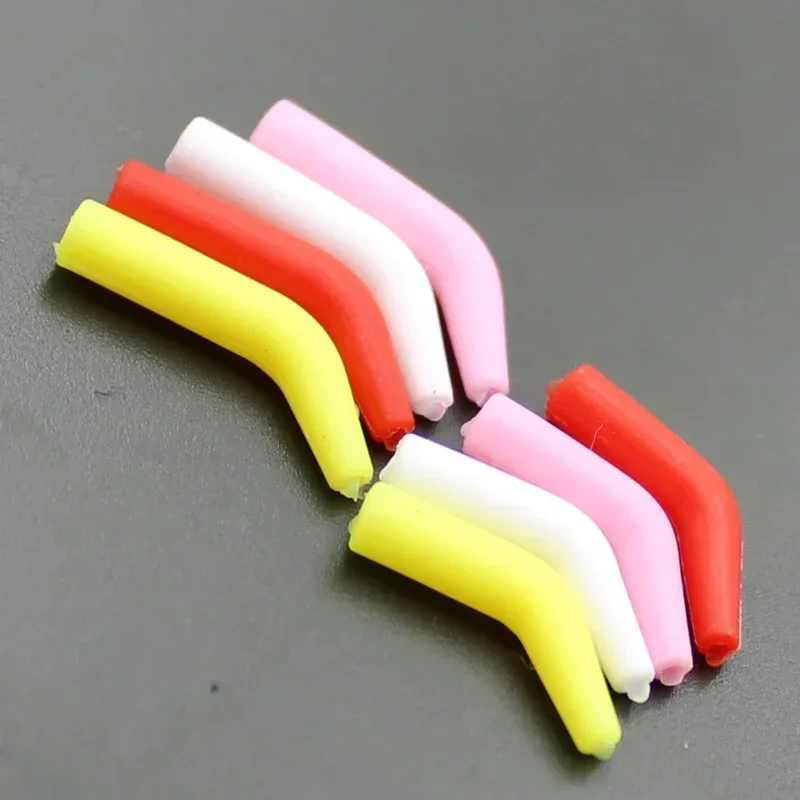 Accesorios de pesca de carpa, 20 piezas, aparejo para el cabello, mangas antienredos, línea de anzuelo de pesca, tubos de goma alineadores para carpa, aparejos de pesca giratorios