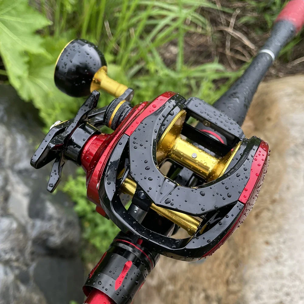 Carrete de pesca Baitcasting de gran capacidad profesional ultraligero 6,4:1 relación de engranaje carpa carrete de fundición de juego grande Super Power15KG - imagen 5