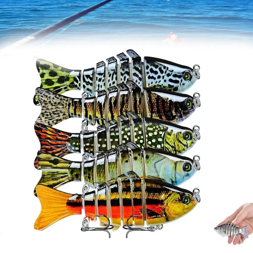 Señuelo de pesca Artificial de 10cm, cebo de natación biónico de 7 segmentos, aparejos de pesca, Señuelos de pesca biónicos de plástico para todo tipo de peces - imagen 4