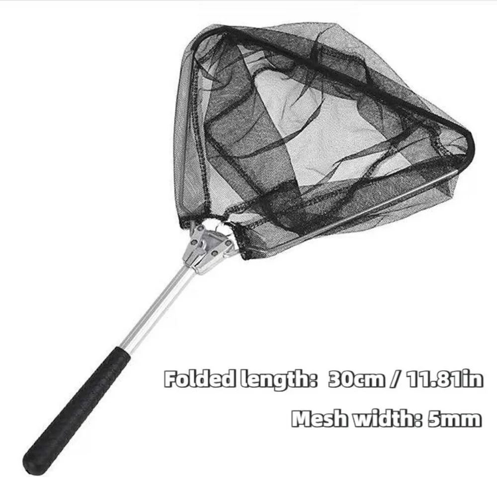 Mini red de pesca de 50cm, red de pesca de aterrizaje plegable ligera, malla segura para captura de peces, aparejos de pesca de red portátiles - imagen 2