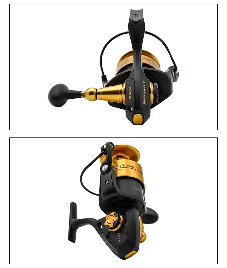 Spinfisher-carrete de pesca Spinfisher SSV 6500-9500, de cuerpo metálico, para agua salada, IPX5, para atún de mar profundo, EE. UU. - imagen 4