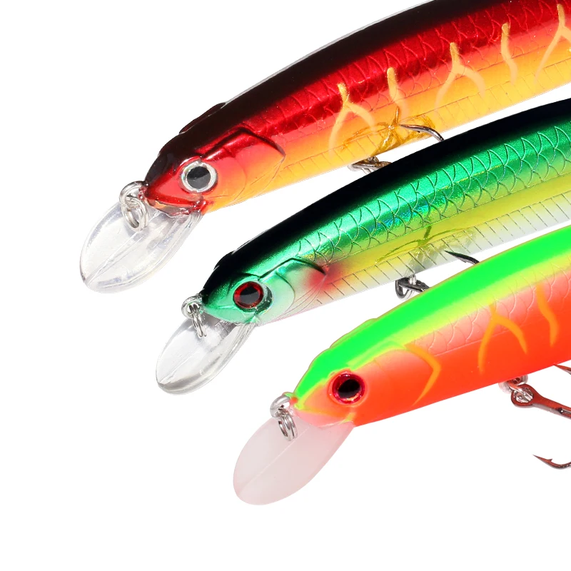 Señuelos de Pesca de 17g128mm, cebo duro de pececillos de suspensión, cebo Artificial de agua salada, Wobbler para curricán, trucha, lubina, aparejos Swimbait - imagen 4