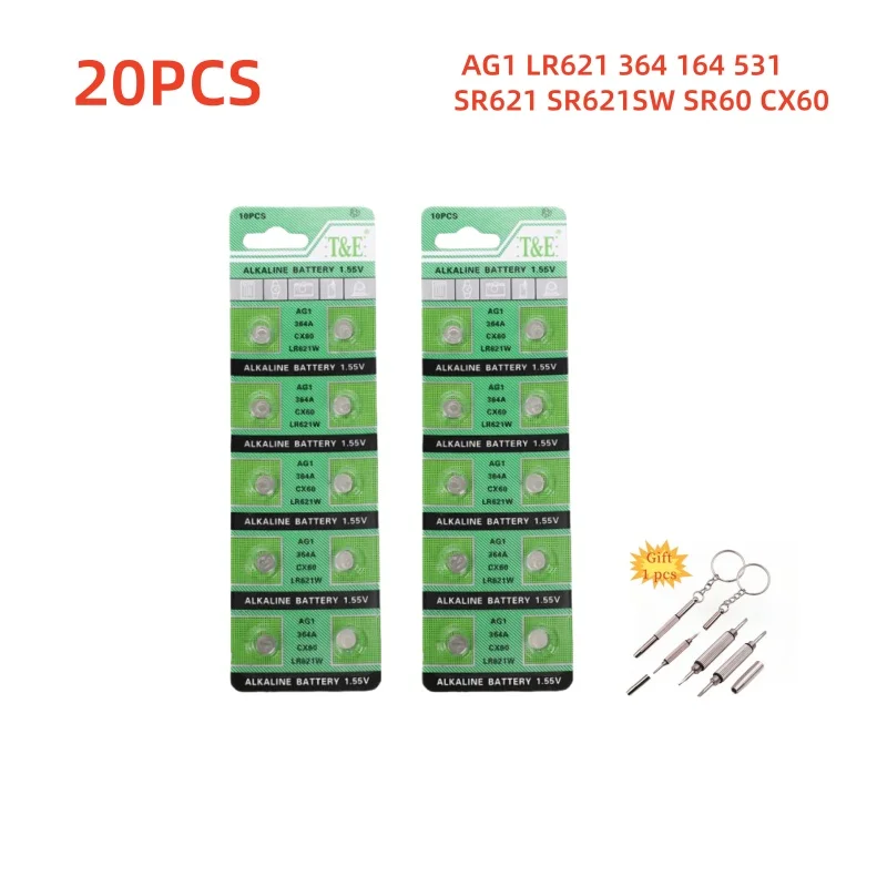 Pila botón AG1 LR621 1,5V alcalina compatible SR621 para reloj - imagen 4