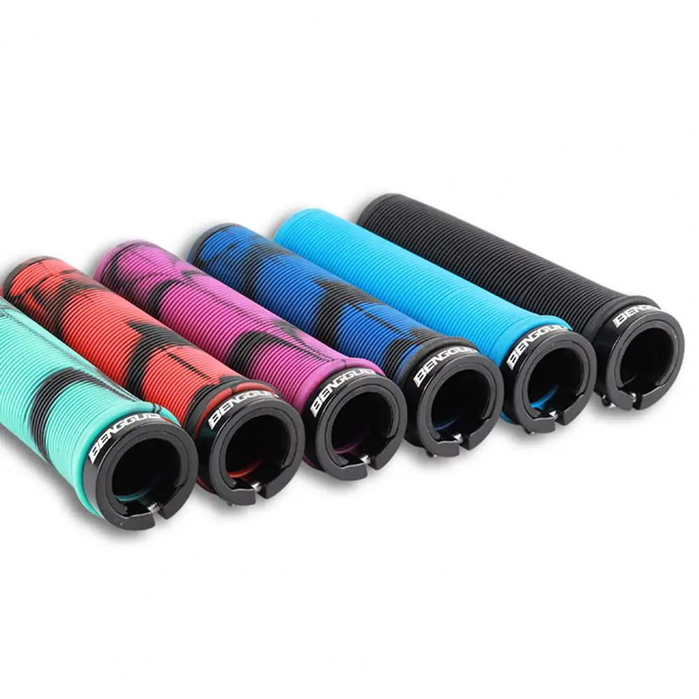 1 par de empuñaduras de manillar de bicicleta cubierta de manillar de goma suave estampado de camuflaje antideslizante MTB manillar de bicicleta manga empuñaduras de bicicleta - imagen 4