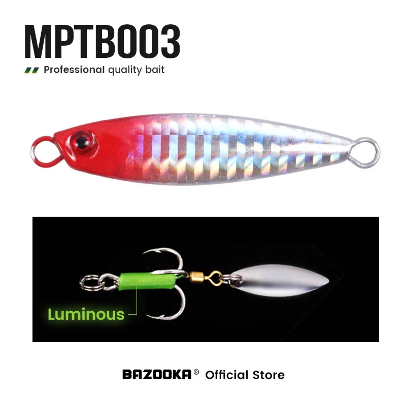 Bazooka-señuelo luminoso de pesca, cebo Artificial de lubina con anzuelos triples - imagen 4