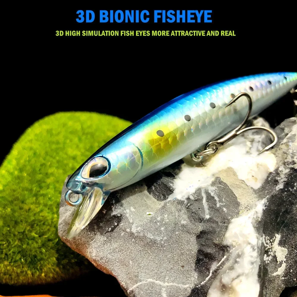 Señuelo de pesca de fundición larga, 90mm, 12,5g, profundidad de pececillo suspendido, 0,8 m, Lucio, lubina, Jerkbait, aparejos, señuelo duro Artificial - imagen 2