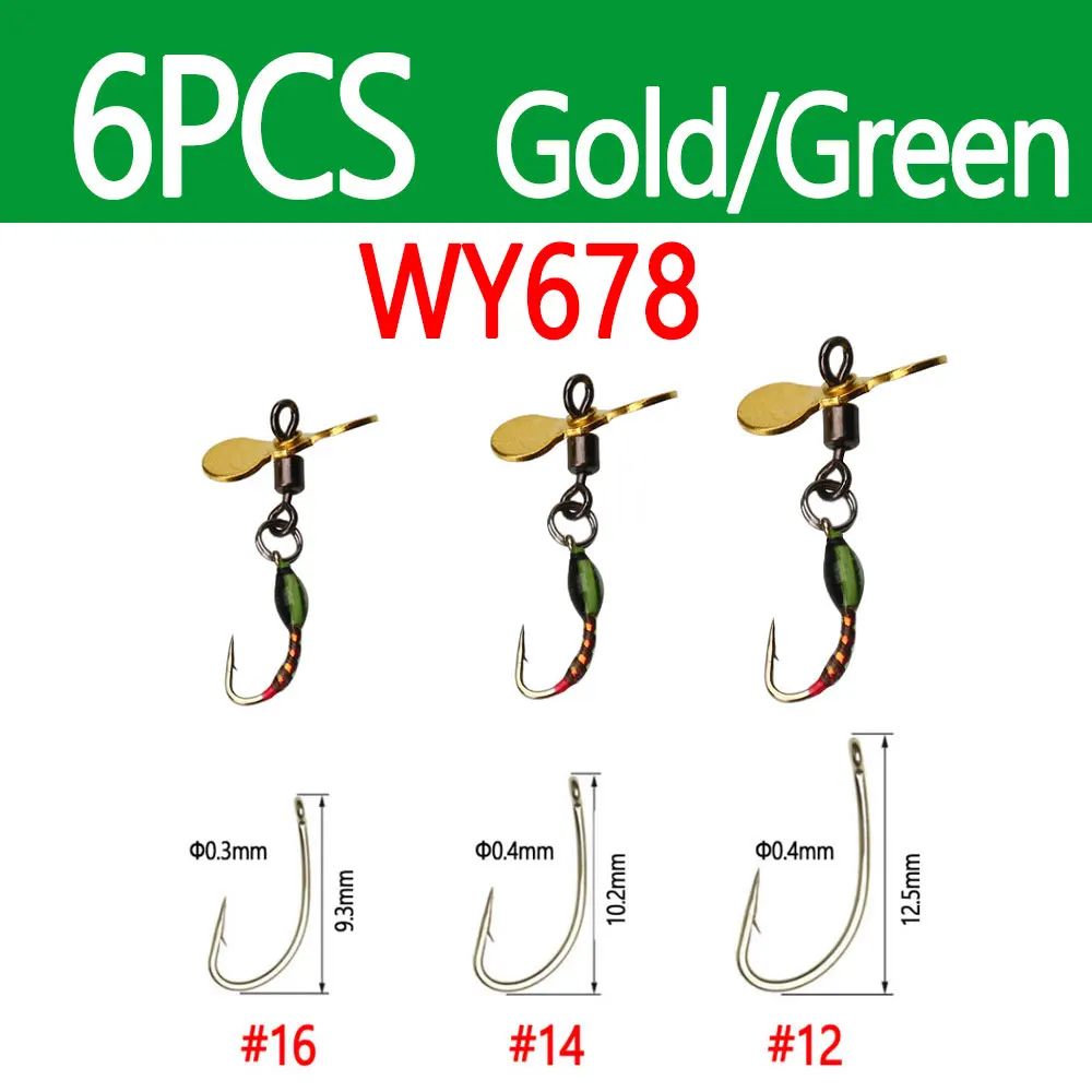 6pcs Gold-Green