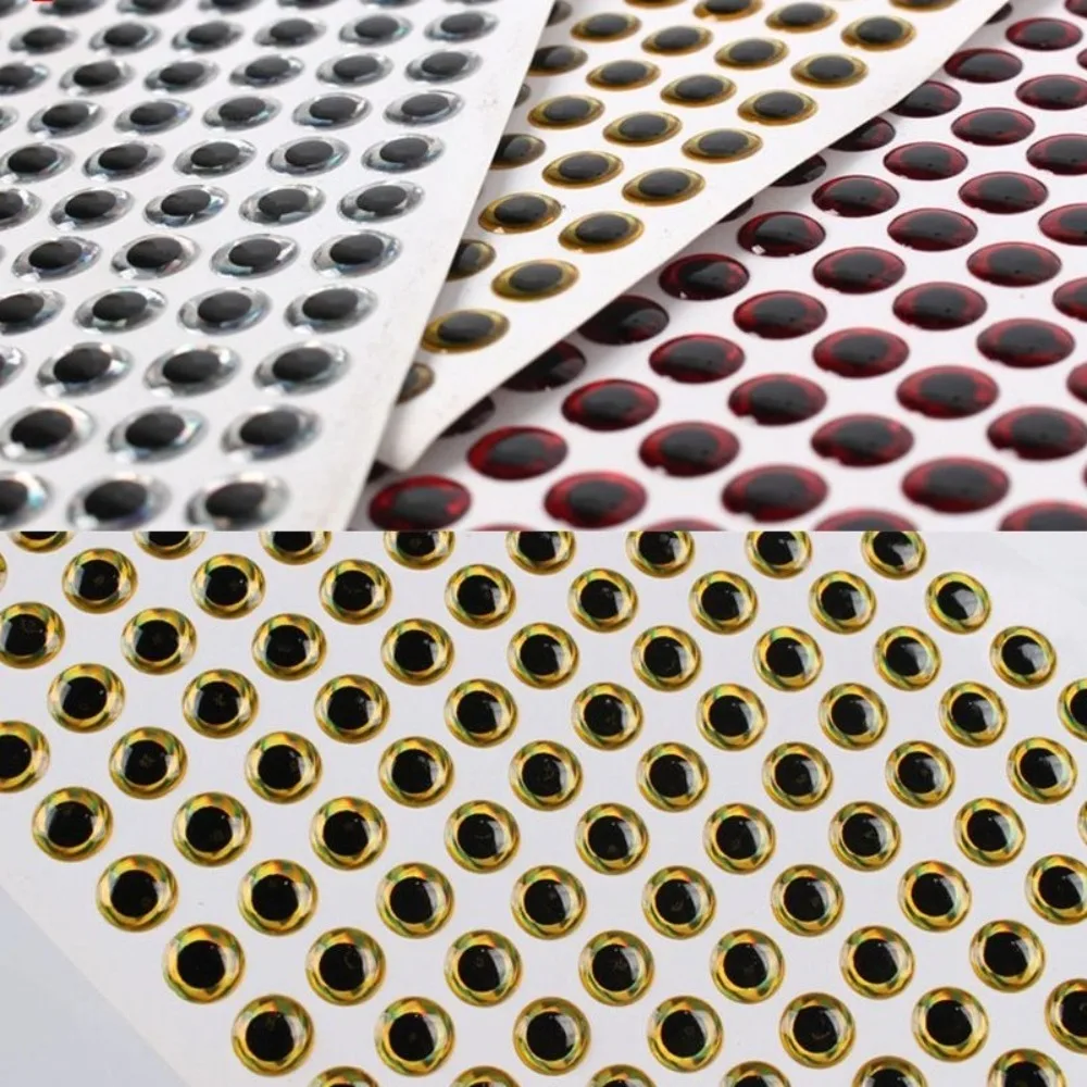 300 granos 2025 3mm-9mm ojos de señuelo de pescado atado de moscas 3D 3D ojo holográfico plantillas de simulación artesanías ojos de cebo de pesca - imagen 5