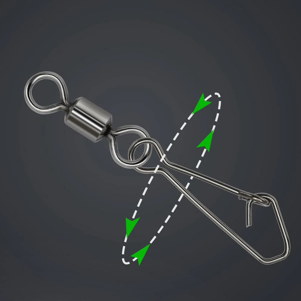 DNDYUJU-conector giratorio de acero inoxidable para Barril de pesca, anzuelo de señuelo, accesorios de pesca, 10/30/50 piezas - imagen 3