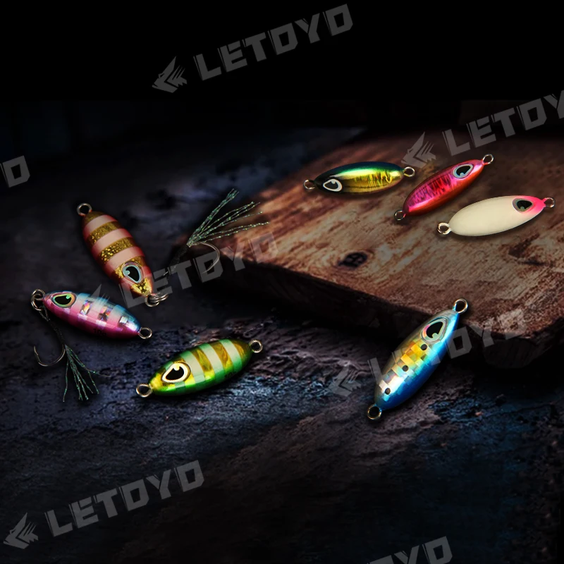 LETOYO, 7g/10g/15g, señuelo de pesca de agua salada, cebo Artificial de hundimiento, cuchara Jigging de fundición a tierra, plantilla de Metal de caída lenta - imagen 5
