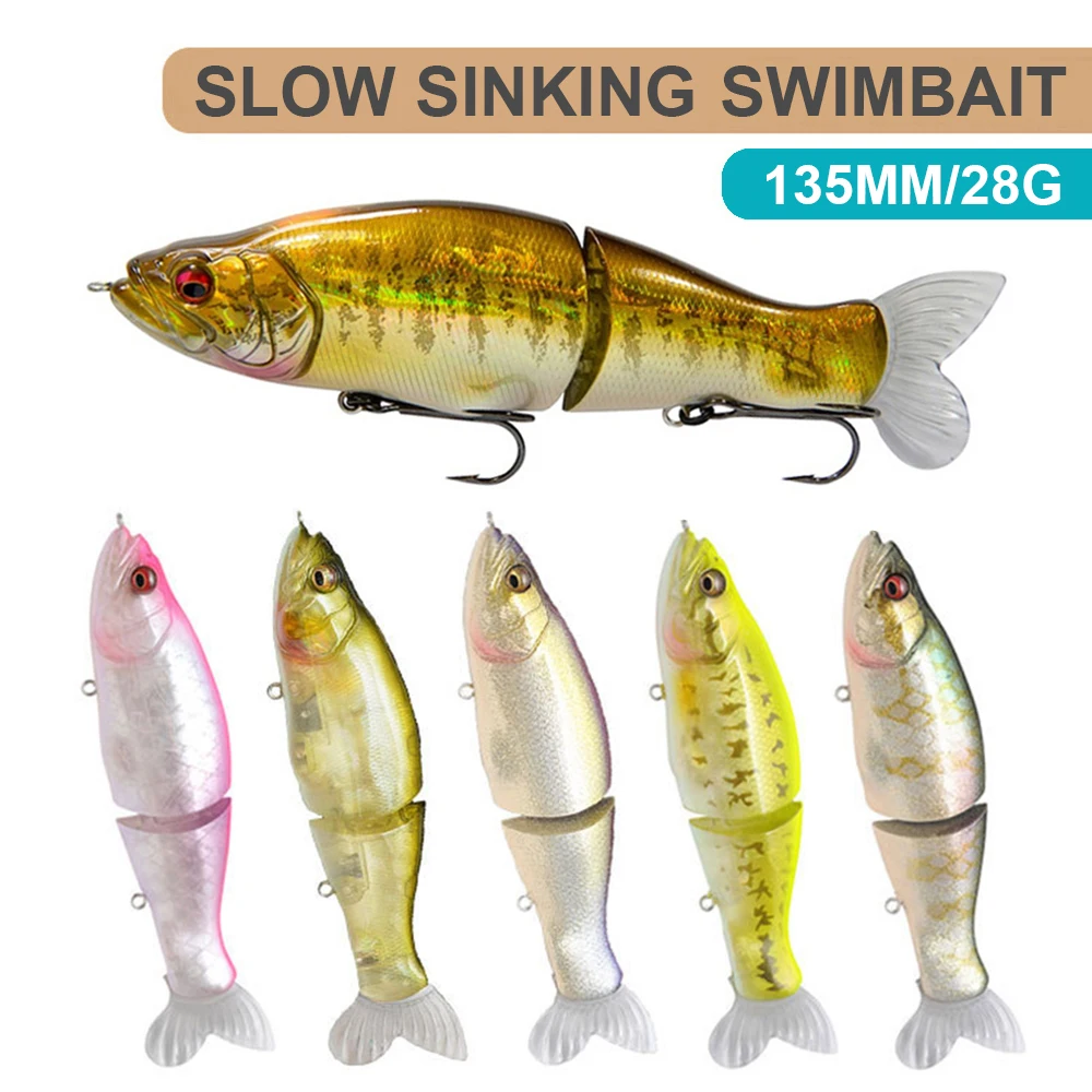 Señuelos de Pesca de hundimiento lento, Swimbait Wobbler, cebo duro Artificial, accesorios de pesca de lubina DJY100, 13,5 cm, 28g - imagen 3
