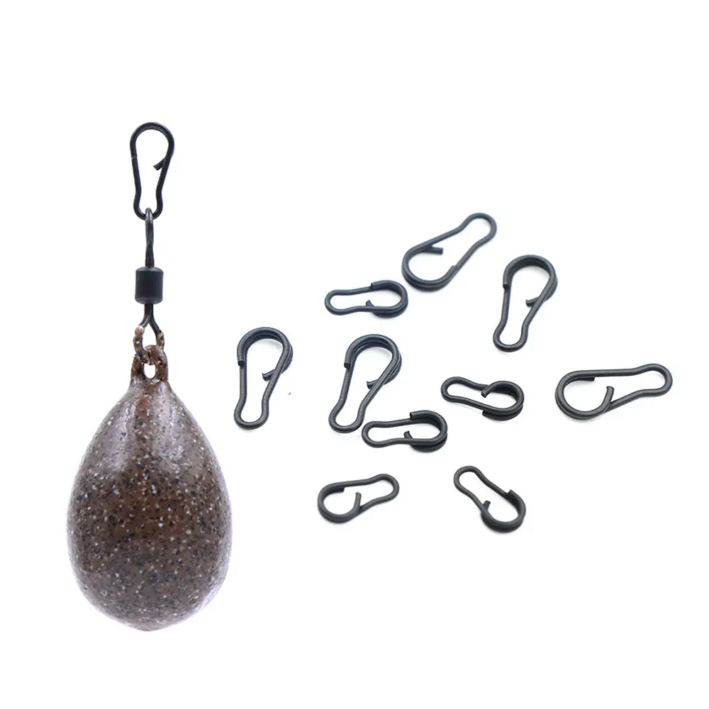 30 Uds. Accesorios de pesca de carpa Clip de plomo múltiple conector de cambio rápido giratorios para aparejos de pesca gruesos de carpa giratorios