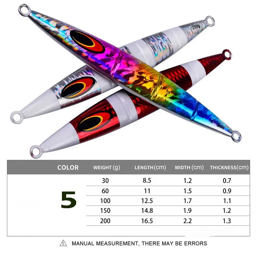 Señuelo de pesca de Metal fundido largo, anzuelo deslizante de sardina para barco de aguas profundas, 100g, 150g, 200g - imagen 3