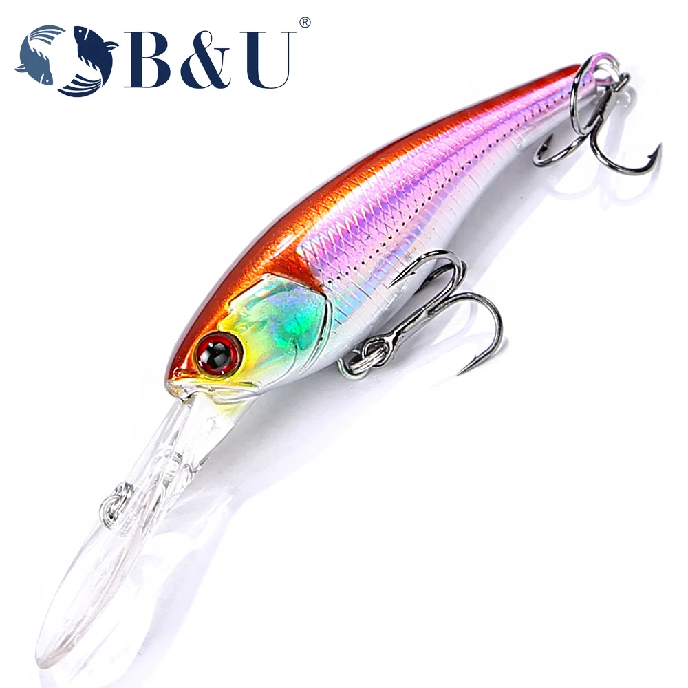 B & U 58mm señuelo duro sábalo suspendido pececillo señuelo de pesca Artificial Jerkbait Wobblers lubina Lucio Swimbait Señuelos de Pesca - imagen 2