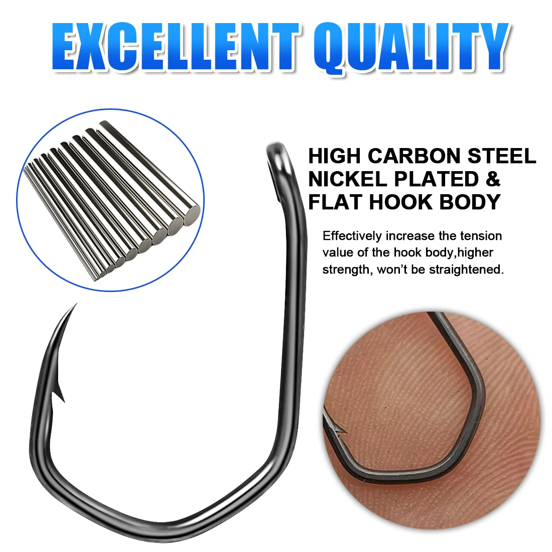 Anzuelos de pesca de carpa FishTrip, 50-200 Uds., anzuelo de pesca con ojos recubiertos de PTFE, anzuelo de púas de acero rico en carbono, accesorios para aparejos de pesca - imagen 3