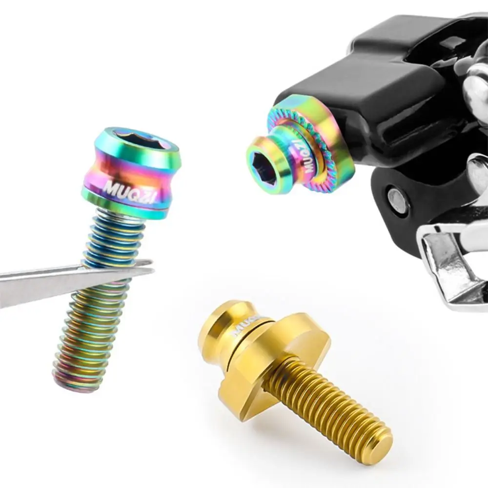 MUQZI-Juego de tornillos de fijación para rueda delantera de bicicleta de carretera, arandela de media luna curvada, aleación de titanio, ultraligera, M5 x 17mm - imagen 3