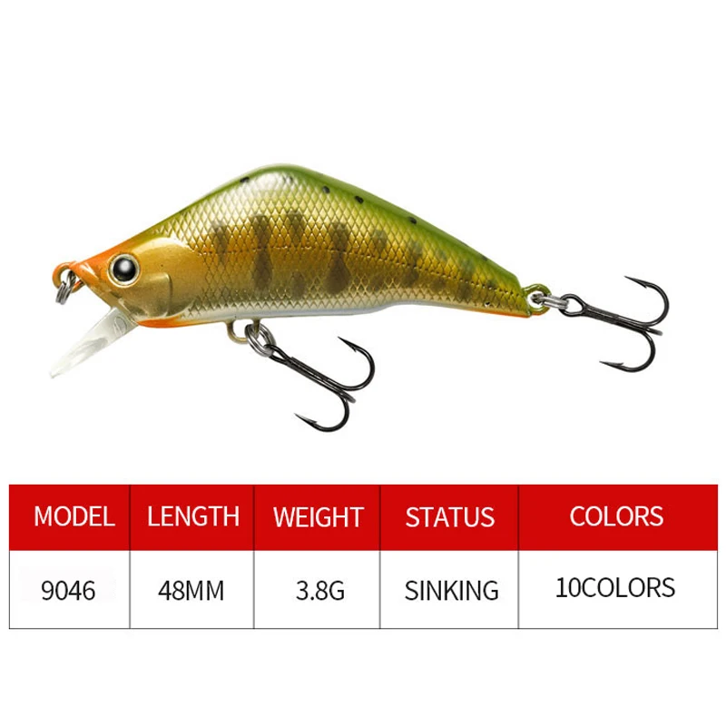 Señuelo de pesca de pececillos, cebo duro Artificial de 48mm y 3,8g, 1 uds, Wobblers, Crankbait, Iscas - imagen 2