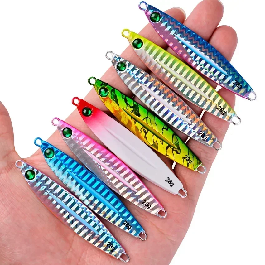 1 Uds. Cuchara de plantilla de Metal fundido 7g-10g-14g-17g-21g-28g-40g aparejos de señuelo de pesca de lubina de pescado de fundición - imagen 2