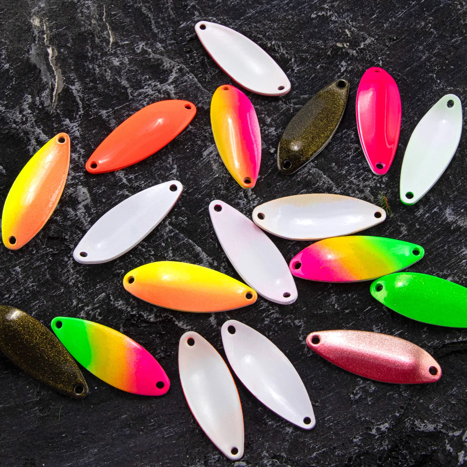 Cuchillas giratorias de pesca, suministros para hacer señuelos, hoja de sauce para bricolaje, cuchara giratoria en línea, aparejo Walleye Spinnerbait, oruga de trucha, 3 uds. - imagen 5