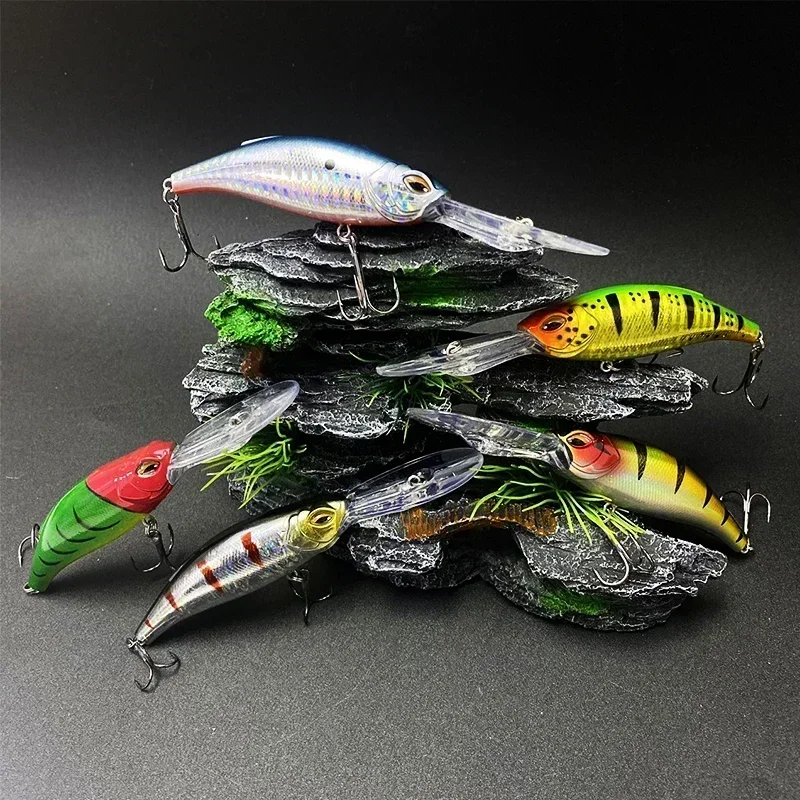 Ojo de pez biónico 3D, fundición larga, lengua larga, cebo falso flotante Mino, anillo aplanador de alta resistencia, pintura a mano de alta calidad - imagen 3