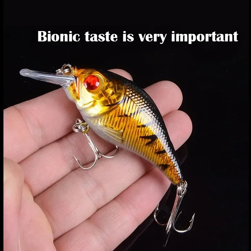 1 Uds 7,5 cm 10,2g señuelos duros VIB cebo de pesca Minnow ojos 3D anzuelos triples hundimiento Crankbait Wobblers aparejos de pesca - imagen 4