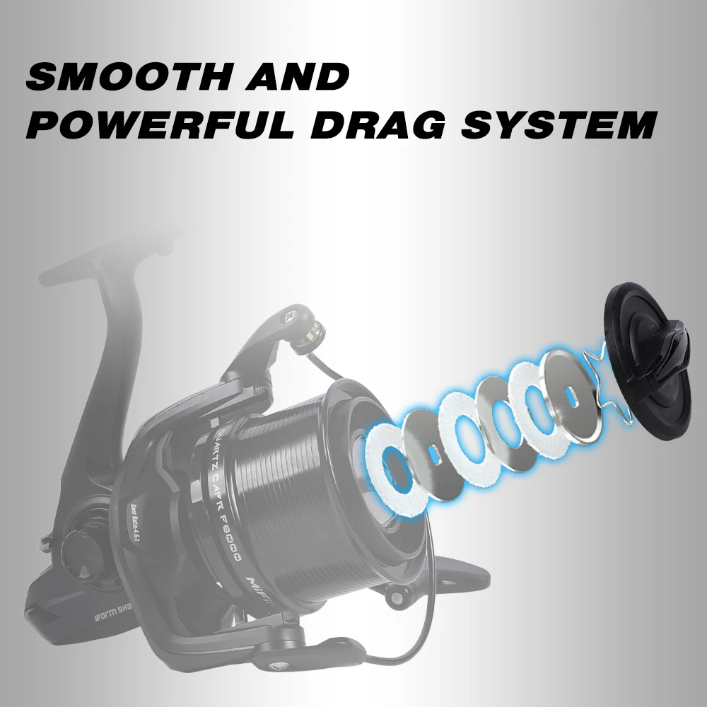 Carrete de pesca MIFINE QUARTZ CAPR 18KG arrastre máximo 4,6:1 relación de engranaje carrete carpa agua salada agua dulce Metal 5 + 1BB carretes giratorios - imagen 4