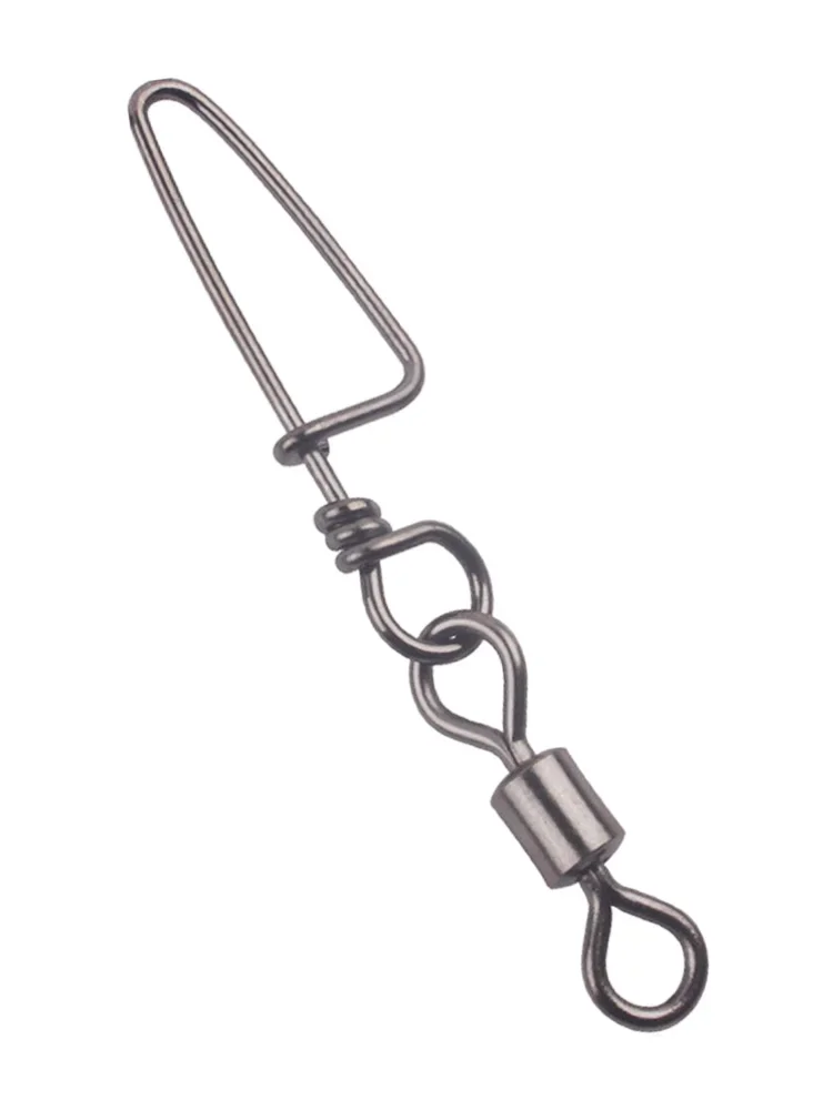 20 piezas 1 # -14 # Conector triangular de pesca de acero inoxidable, rodamiento de Pin, broche giratorio para señuelo, gancho, accesorios, herramientas, aparejos - imagen 5