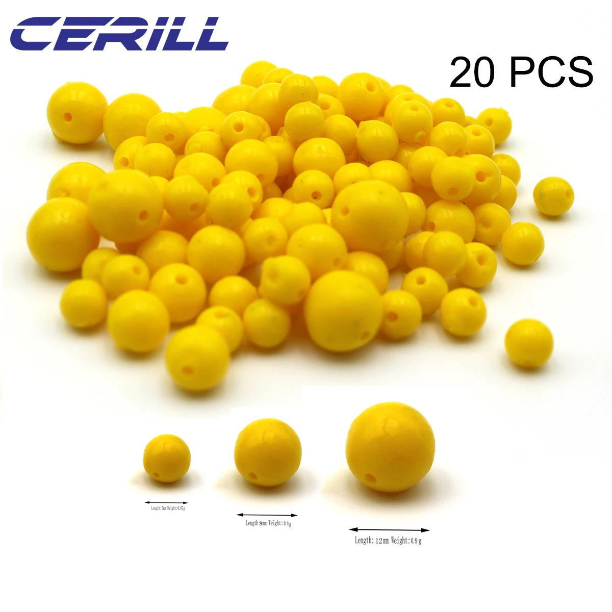 Señuelos flotantes de pesca suave, cebo de gusano, olor Artificial, Bola de plástico de silicona, aparejos de Swimbait, carpa de maíz ceril, 7-15mm, 20 piezas
