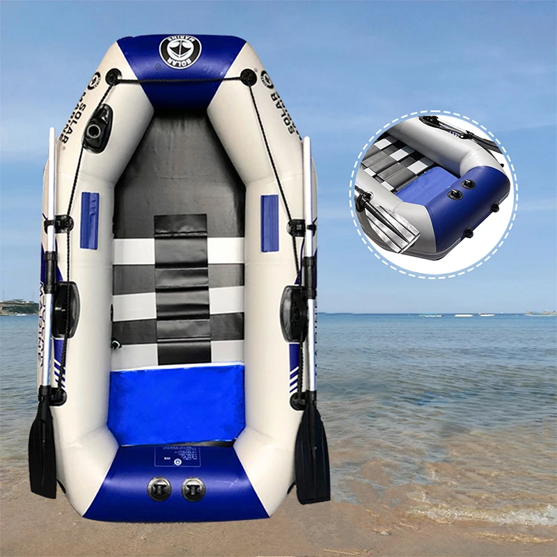 Solar Marine B175-1 botes de remos inflables de PVC, canoa de kayak de pesca, aerodeslizador de bote, suelo de madera, 1 persona, 175cm - imagen 4